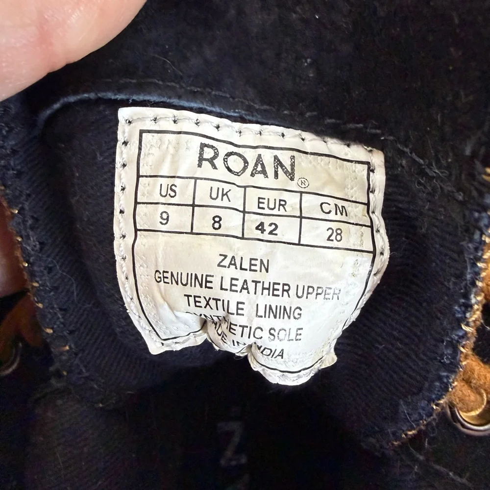 Roan Zalen Mens Boots Suede Work Brown Size 9‎ Outdoor Utility Lace-Up Casual